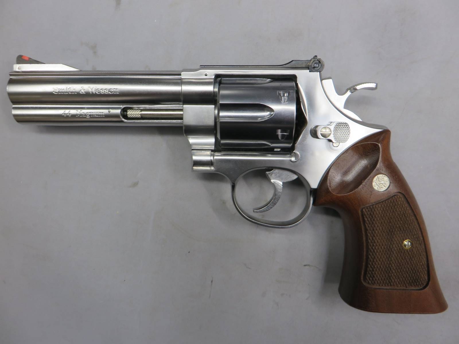 【マルシン】S&W M629 5in シルバーABS ハーフチェッカー木製グリップ仕様 リアルXカートリッジ