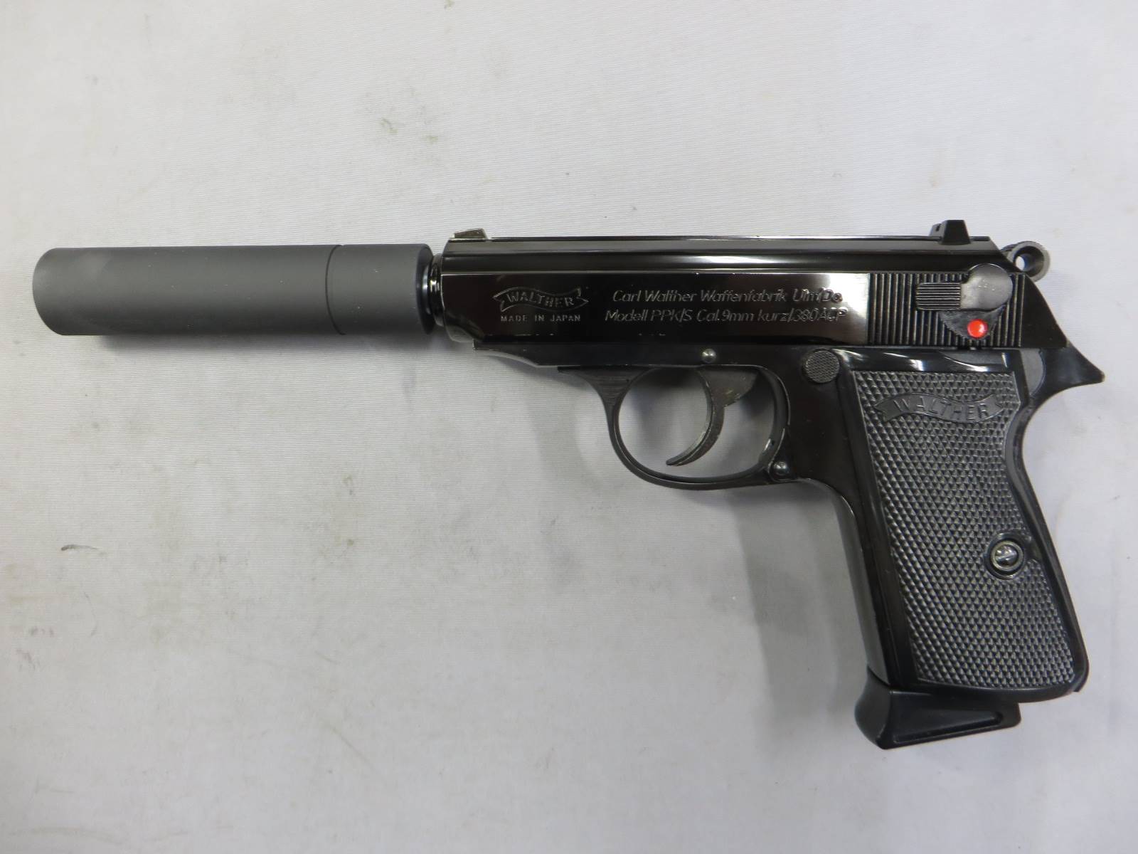 【マルゼン】ワルサー ニューPPK/S ブラックメタル・サイレンサーセット組込・イーストA ショルダーホルスター