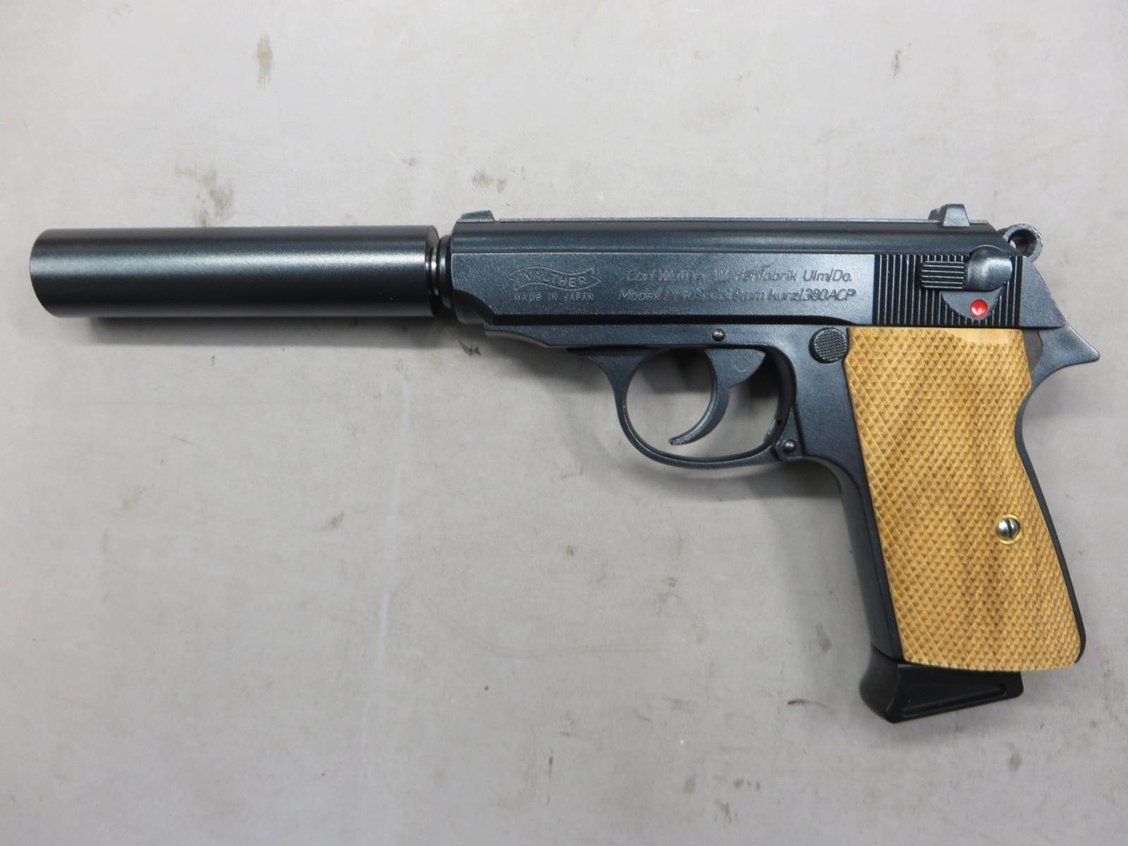 【マルゼン】ワルサー PPK/S モリブデンブルー サイレンサー付・キャロムショットカスタム