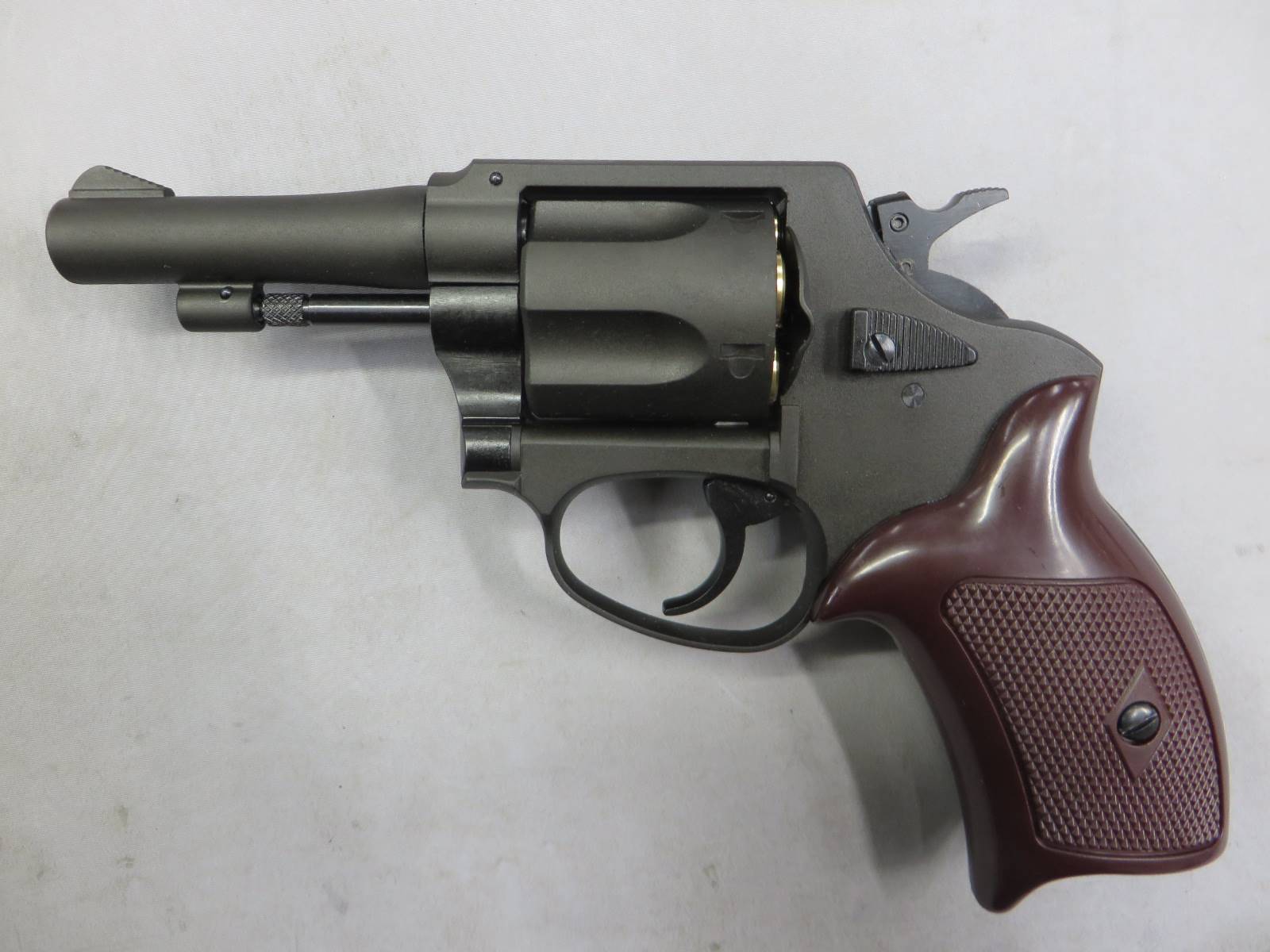 【マルシン】ポリスリボルバー 77ミリ銃身 ブラック HW プラグリップ仕様