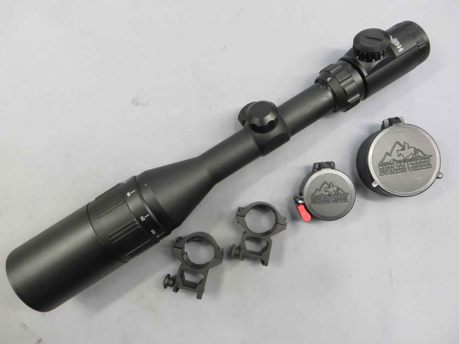 【Mojji】ホーネット 30EL FF3-9×50スコープ・バトラーキャップ・マウントリング