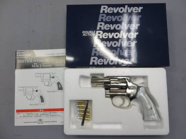 【タナカ】S&W M36 チーフスペシャル 2inch スクエアバット "Travis" Model ニッケル Version.2 モデルガン