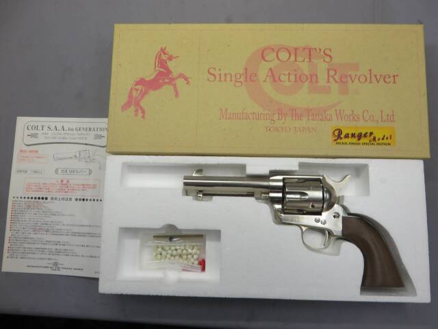 【タナカ】コルトSAR 1st Gen 4・3/4in レンジャー ニッケルフィニッシュ