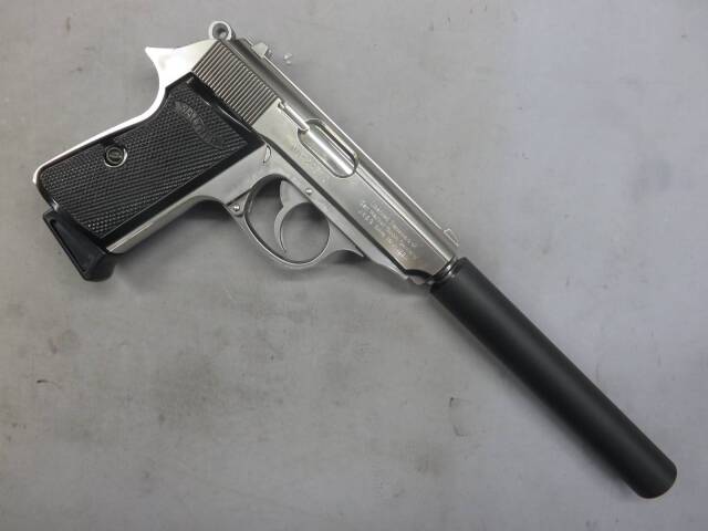 【マルゼン】ワルサー PPK/S ステンレスシルバー ムービープロップシリーズ