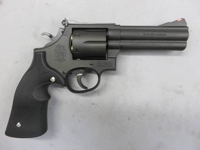 【マルシン】S&W M586 4in ブラック HW プラグリップ　 モデルガン