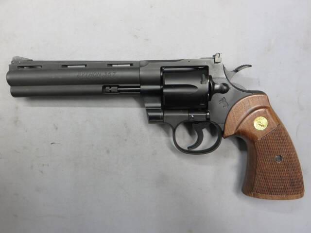 【タナカ】コルトパイソン.357mag 6in R-model　HW・+Weight木製グリップ