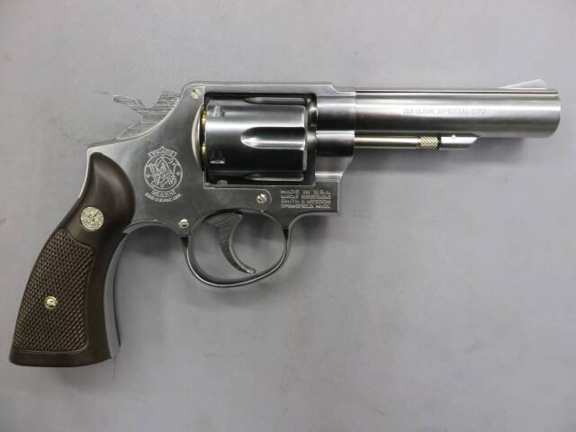 【マルシン】S&W M64 シルバーABS  チェッカープラグリップ仕様 Xカートリッジ