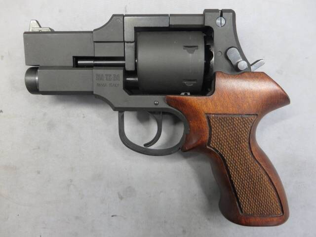 【マルシン】マテバリボルバー 3in ブラック HW 木製ショートグリップ Xカートリッジ MATEBA