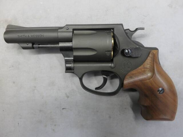 【マルシン】S&W M36 3in ブラック HW 木製グリップ 6ｍｍBB カッパーヘッドカート 10発付