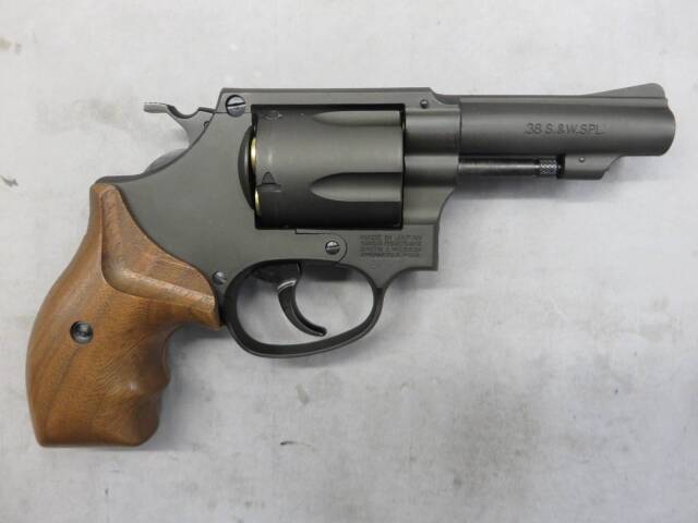 【マルシン】S&W M36 3in ブラック HW 木製グリップ 6ｍｍBB カッパーヘッドカート 10発付