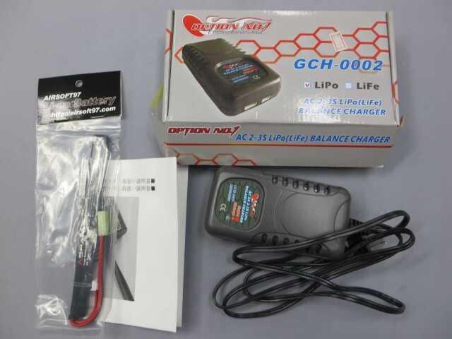 【OPTION No.1】Lipo バランスチャージャー・Lipoバッテリー　7.4V　1100mAh