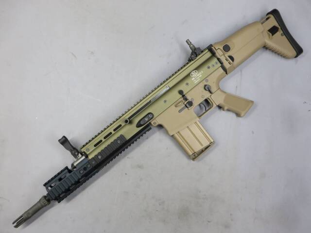 【WE】SCAR-H TAN(リアル刻印)GBB・PWS タイプ レイルエクステンション