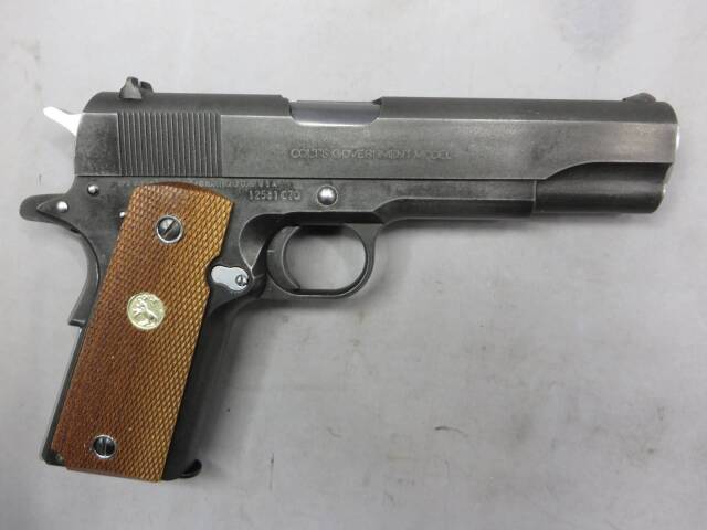 コルト ガバメント MK4シリーズ70 SRH (スーパーリアルHW）・木製グリップ・シルバーパーツ モデルガン