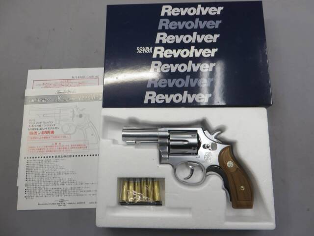 【タナカ】S&W M65.357magnum 3in ステンレス Ver.3・+Weight ウォールナットチェッカー木製グリップ  モデルガン