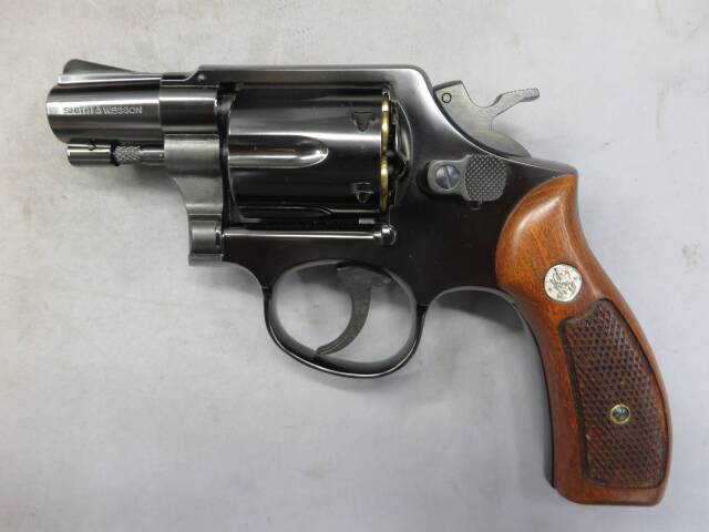 【マルシン】S&W M10 Wディープブラック ハーフチェッカー木製グリップ仕様 リアルXカートリッジ