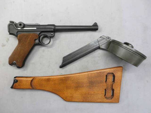 タナカ】ルガーP08 6in HW・スネイルマガジン・ストック・木製グリップ