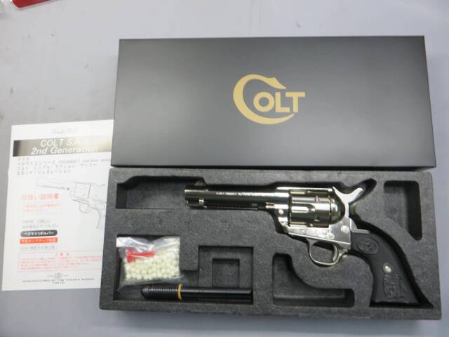 【タナカ】コルトSAA.45 2nd Gen 4 3/4 シビリアン  ニッケルフィニッシュ ペガサス2