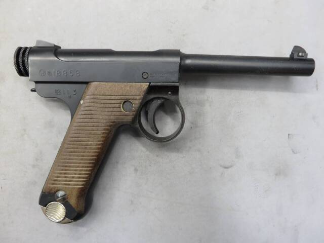 【マルシン】南部14年式 前期型 マットブラック 木製グリップ 8ｍｍBB ブローバック