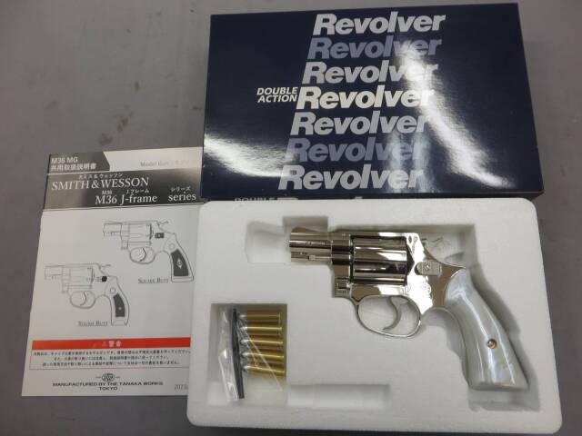 【タナカ】S&W M36 チーフスペシャル スクエアバット トラビス ニッケルフィニッシュ Ver.2  モデルガン