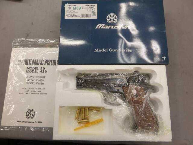 マルシン　S&W M39 ハンドガン　39-2 モデルガン マルシン】S&W M39 ABS 2層ブラックメッキ PFCブローバック モデルガン