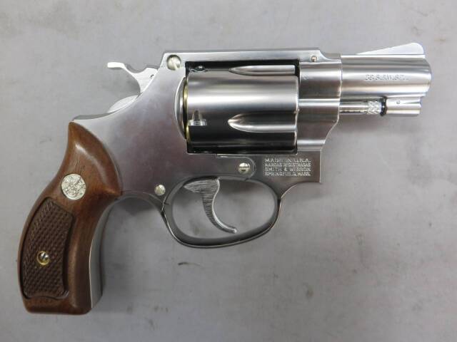 【マルシン】S&W M60 2in シルバーABS 木製サービスグリップ仕様 6ｍｍBB Xカートリッジ