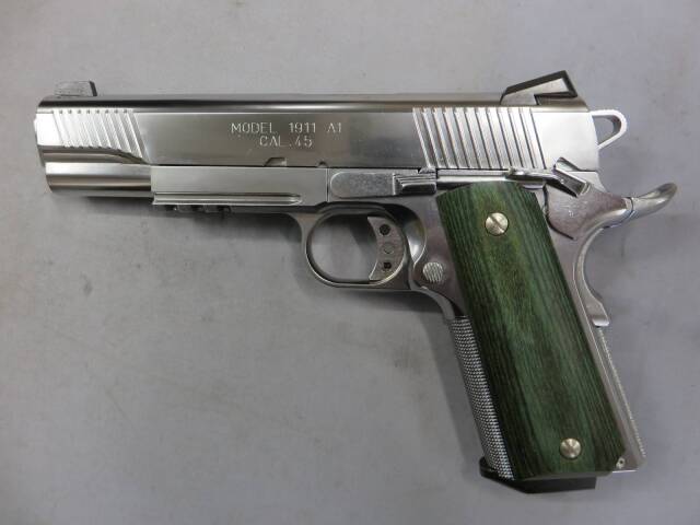 【マルシン】M1911A1 オペレーター 8mmBB サテーナシルバー ジェイドマイカルタ 少量限定製品