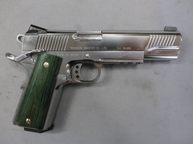 【マルシン】M1911A1 オペレーター 8mmBB サテーナシルバー ジェイドマイカルタ 少量限定製品