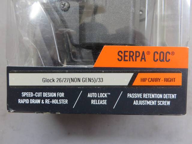 【BlackHawk】Glock26/27 SERPA CQC CONCEALMENT ホルスター（右）