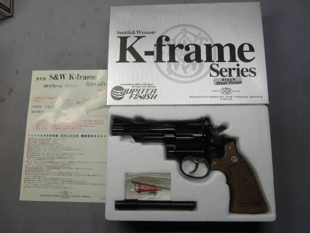 【タナカ】S&W M19 コンバットマグナム 4in ジュピター スチール フィニッシュ・+Weight 木製グリップ