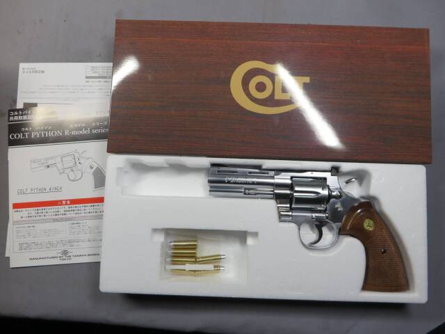 【タナカ】コルトパイソン.357mag 4in R-model ステンレス モデルガン