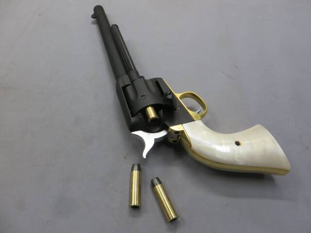 【マルシン】コルトSAA.45 キャバルリー ブラススタイル HW パールプラグリップ Xカートリッジ