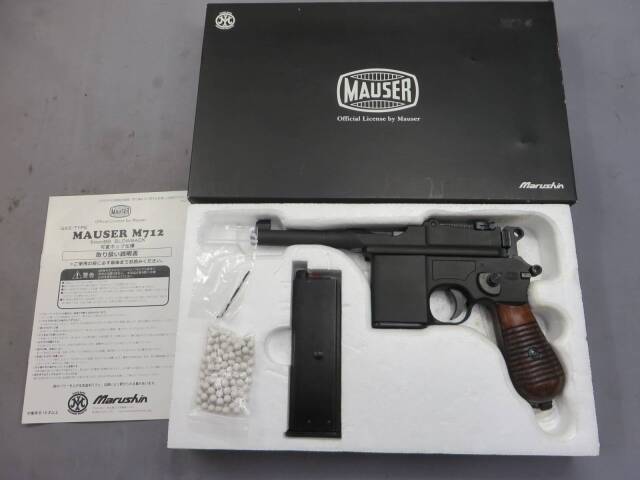【マルシン】モーゼルM712  ショートバレル HW 6ｍｍBB・ショート/ロング マガジン付・木製グリップ