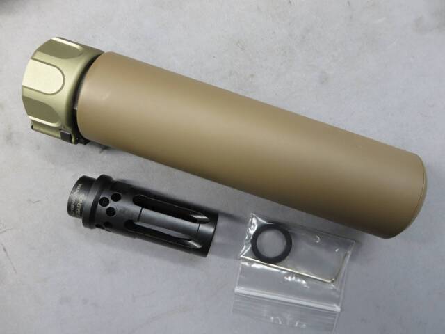 【AIRSOFT ARTISAN】 SF Style 6.2in サイレンサー+W Compフラッシュハイダー ダークアース