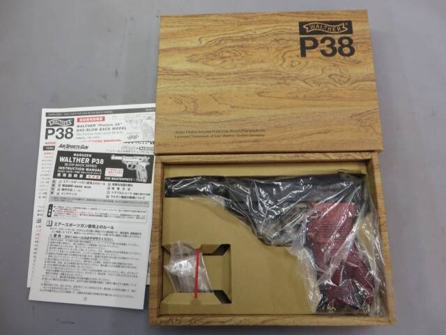 マルゼン】ワルサー P38 (ac41) ブラック・PANDRA ARMS 木製グリップ