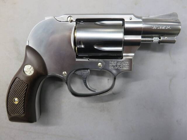 【マルシン】S&W M649 シルバー ABS 木目調プラサービスグリップ  Xカートリッジ 6mmBB