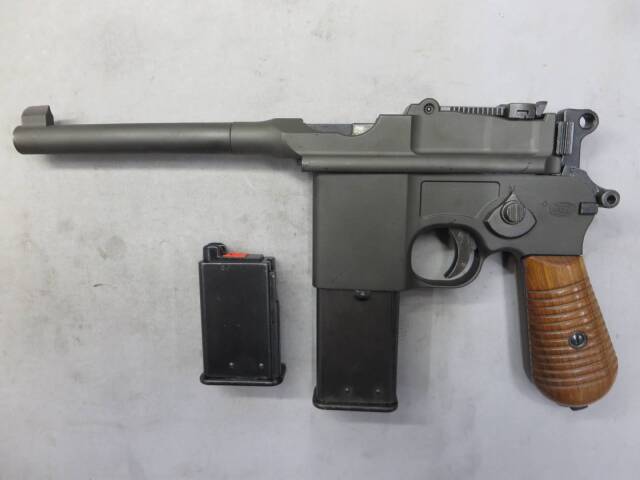 【マルシン】モーゼルM712 HW 6ｍｍBB・木製グリップ　ガス・ブローバック・ショート/ロング マガジン付