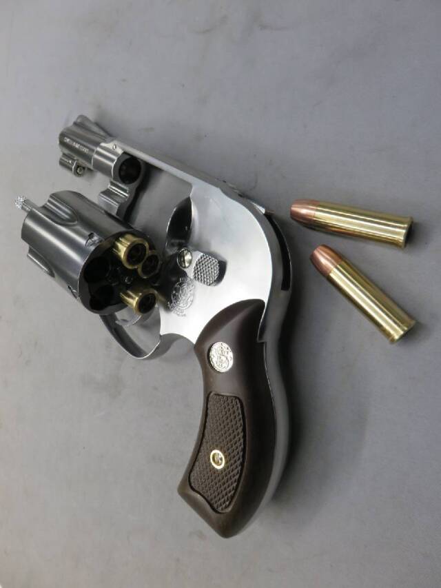 【マルシン】S&W M649 シルバー ABS 木目調プラサービスグリップ  Xカートリッジ 6mmBB