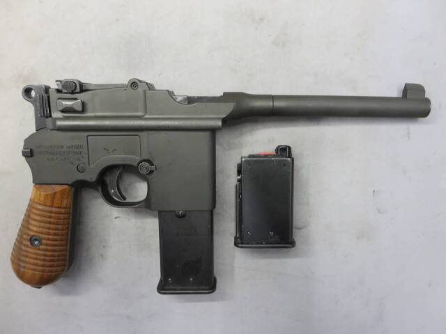 【マルシン】モーゼルM712 HW 6ｍｍBB・木製グリップ　ガス・ブローバック・ショート/ロング マガジン付