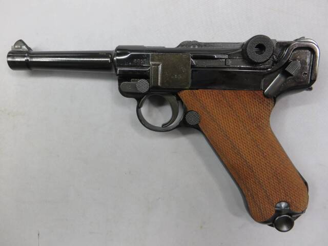 【タナカ】ルガーP08 4in スチールフィニッシュ　フルチェッカーアメリカンウォールナットグリップ