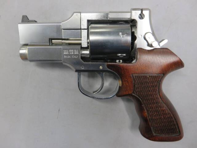 【マルシン】マテバ リボルバー 3in シルバー チェッカー入り木製グリップ Xカートリッジ