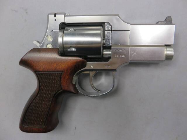 【マルシン】マテバ リボルバー 3in シルバー チェッカー入り木製グリップ Xカートリッジ