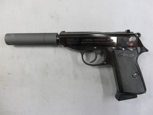 【マルゼン】ワルサー ニューPPK/S ブラックメタル・サイレンサーセット組込・イーストA ショルダーホルスター