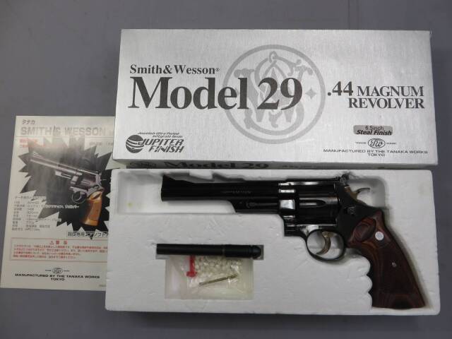 【タナカ】S&W M29 6.5in スチールジュピターフィニッシュ・PANDRA ARMS 木製グリップ