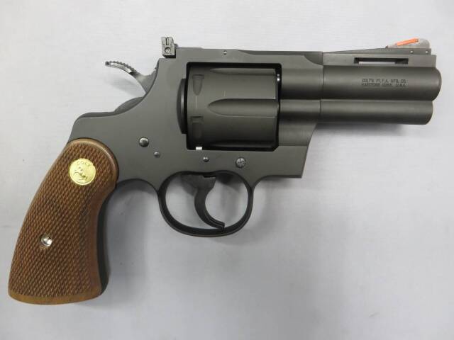【タナカ】コルトパイソン.357mag 3in R-model HW / 木製グリップ・スピードローダー　モデルガン