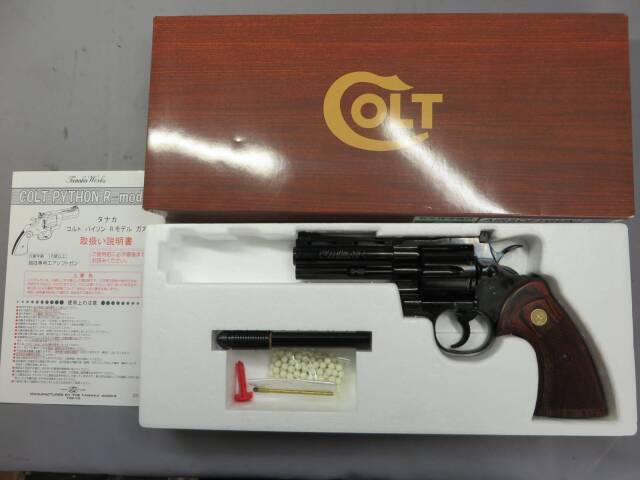 【タナカ】コルトパイソン.357mag 4in R-Model スチールフィニッシュ・PANDRAARMS 木製グリップ