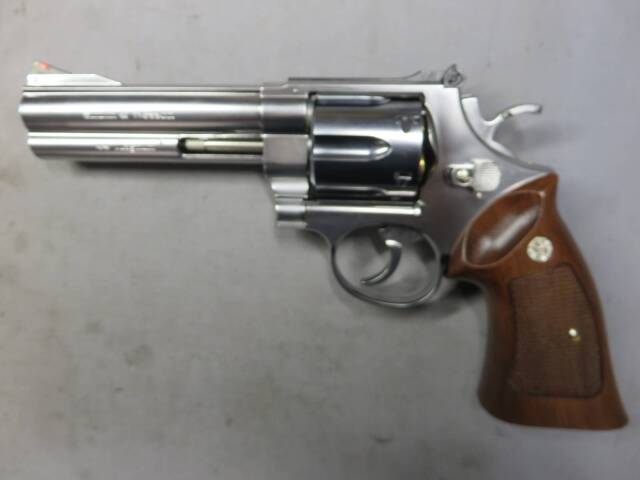 【マルシン】S&W M629 5in シルバーABS ハーフチェッカー木製グリップ仕様 リアルXカートリッジ