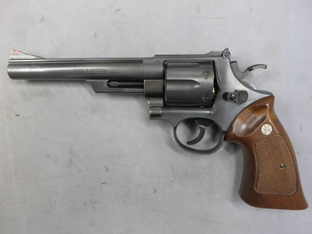 【マルシン】S&W M29 6.5in エクセレント HW ハーフチェッカー木製グリップ リアルXカートリッジ