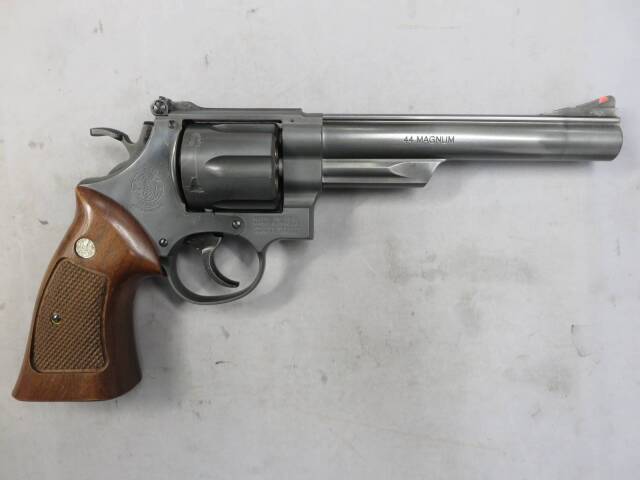 【マルシン】S&W M29 6.5in エクセレント HW ハーフチェッカー木製グリップ リアルXカートリッジ