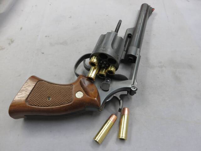 【マルシン】S&W M29 6.5in エクセレント HW ハーフチェッカー木製グリップ リアルXカートリッジ