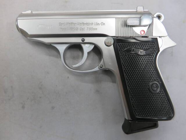 【マルシン】ワルサーPPK/S ニッケルフィニッシュ センターファイヤーモデル モデルガン